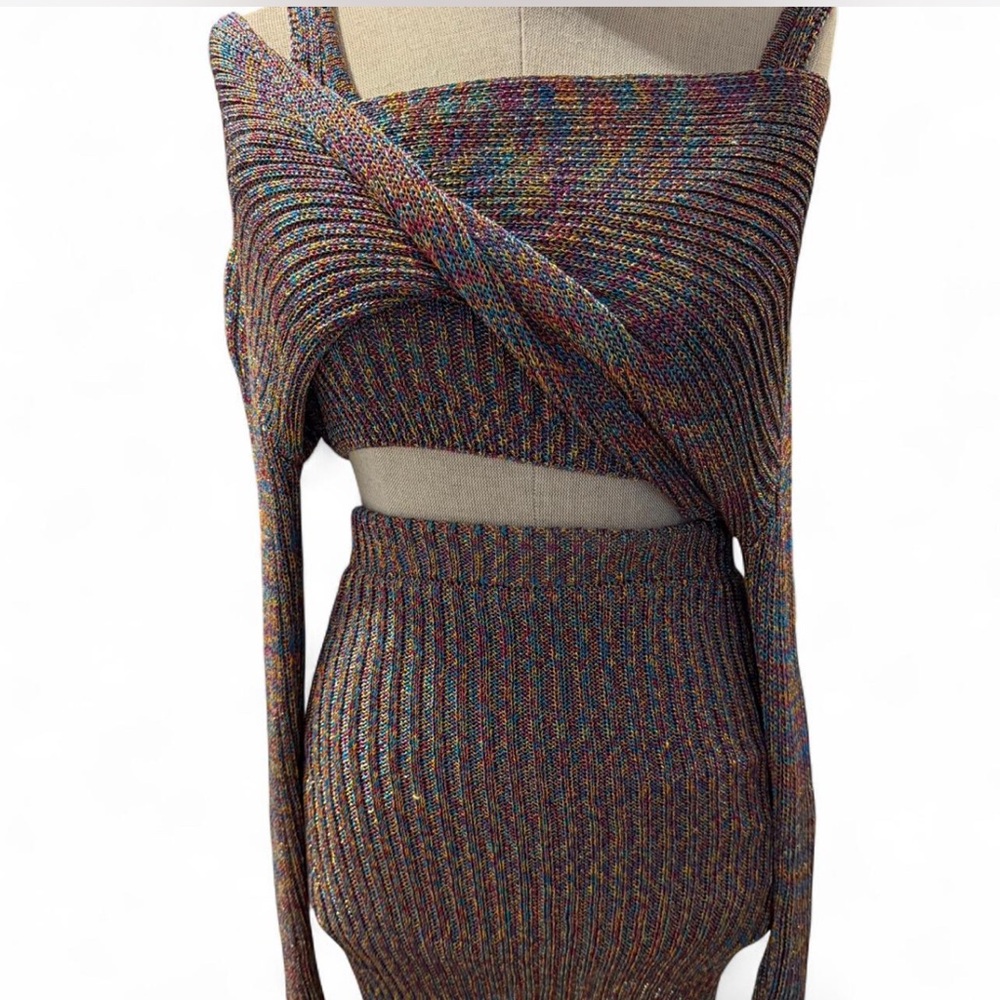 Privy Colorful Off-the-Shoulder Sweater